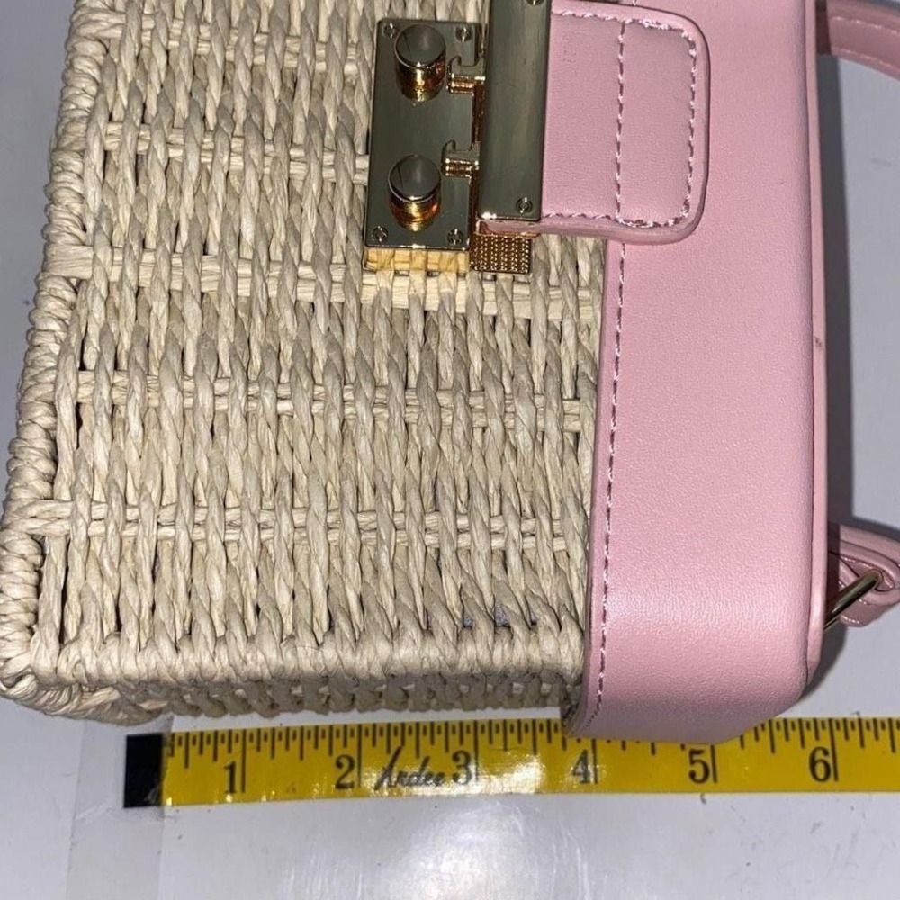 Like Dreams Women's Woven Straw Pink Top Cover Summer Handbag - Picture 8 of 8